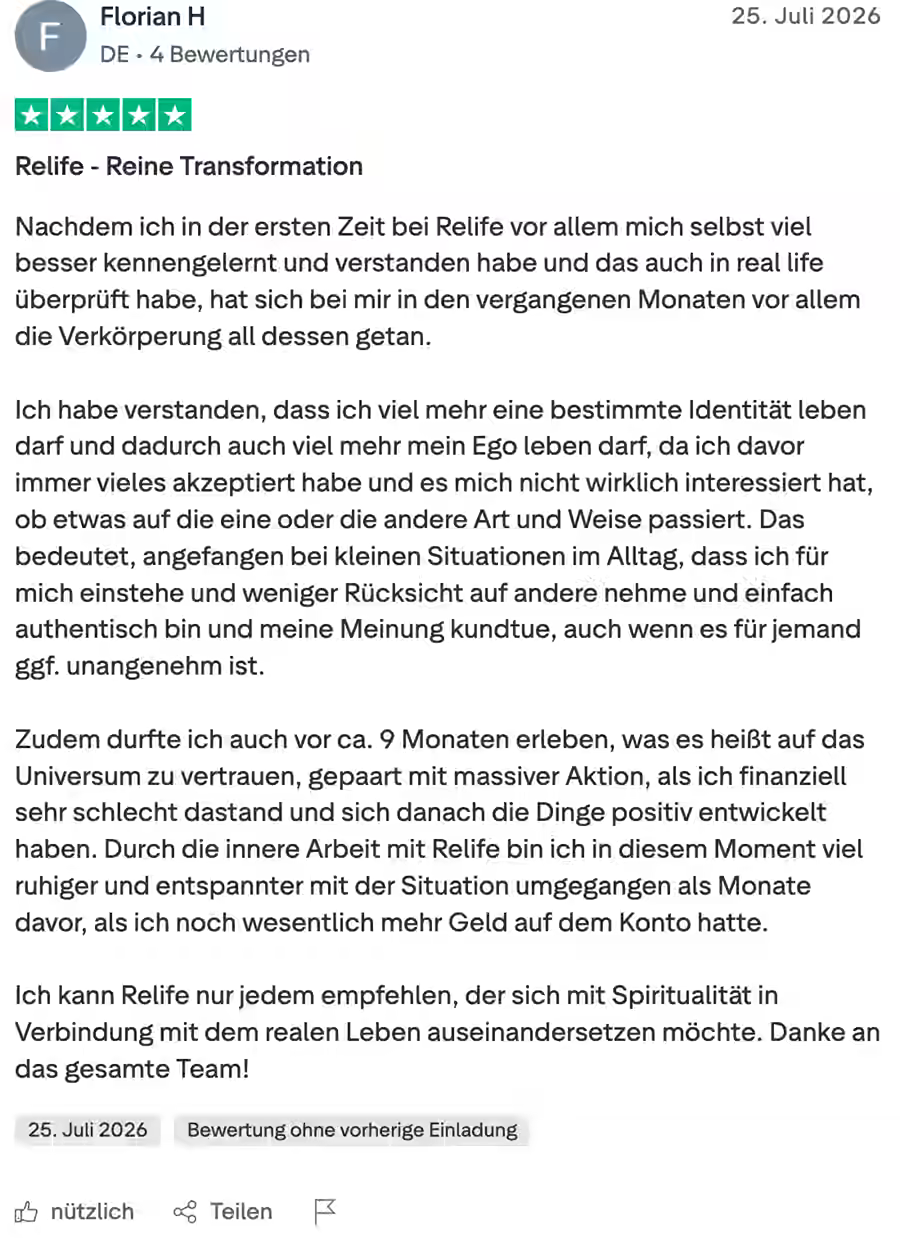 Trustpilot-Bewertung von Florian H.